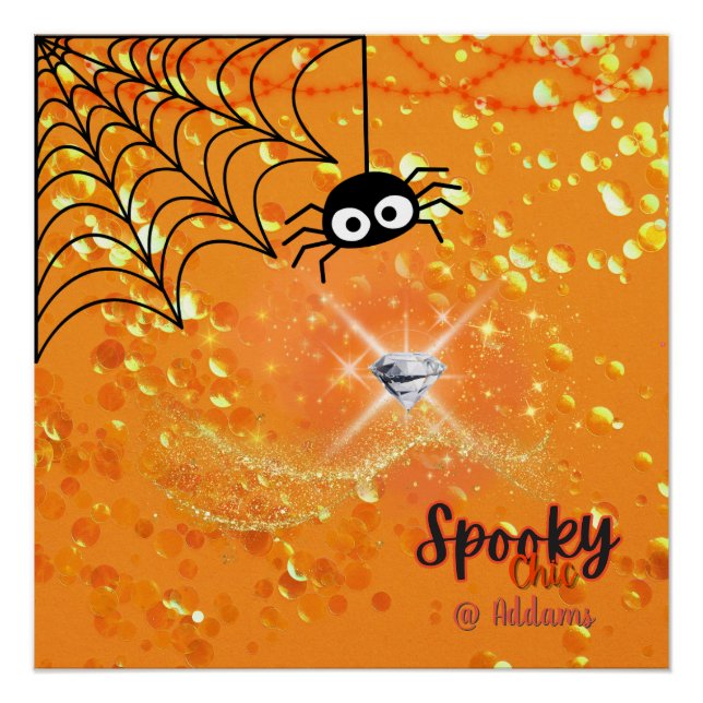 Pôster Festa de Halloween Chic Spooky (Frente)