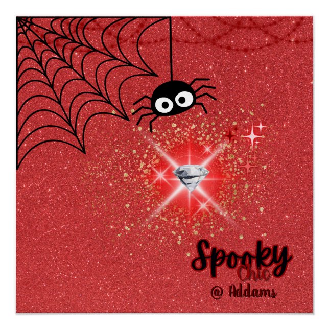 Pôster Festa de Halloween Chic Spooky (Frente)
