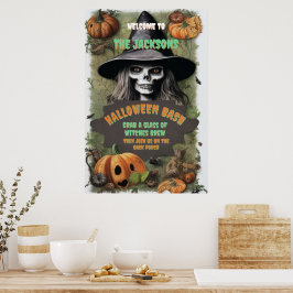 Poster Festa de Halloween da Bruxa Assustadora