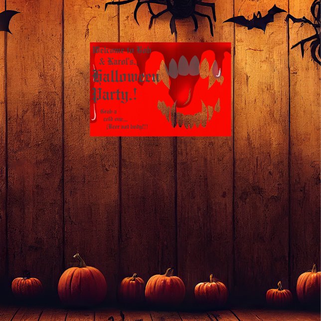 Poster Festa de Halloween de mordida de vampiro (Vampire Bite Halloween Party Wall Poster)