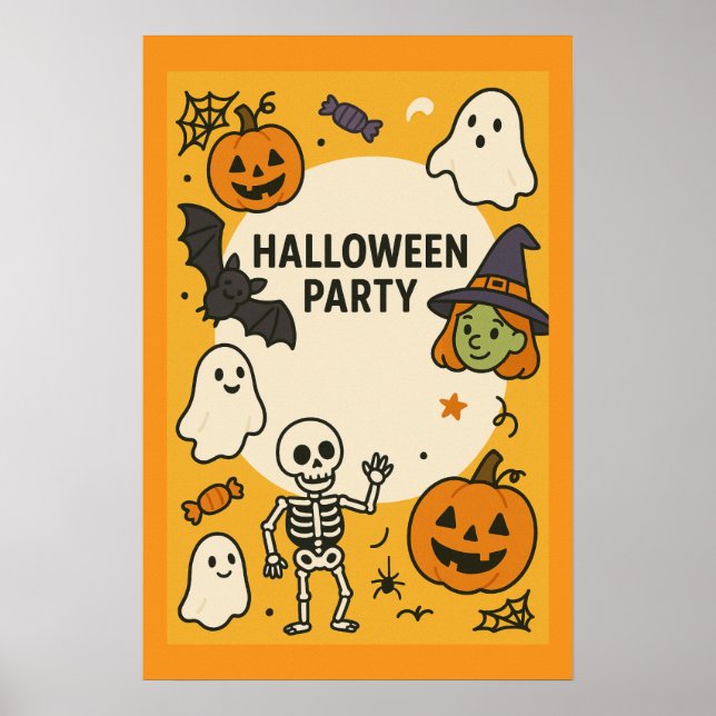 Poster Festa de Halloween Divertida para Crianças (Frente)