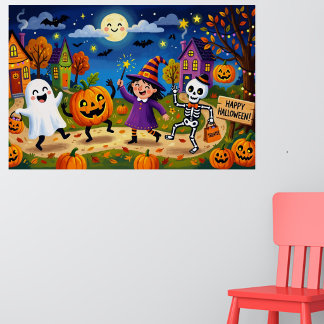 Poster Festa de Halloween - Ilustração Fofa & Crianças Pr