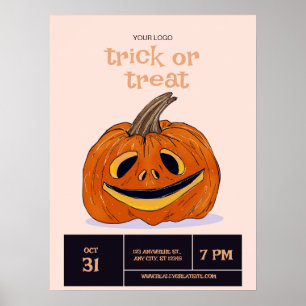 Poster Festa de Halloween, Truque ou Tratamento, Noite de