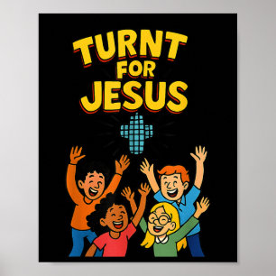 Poster Festa de Louvor de Fé Cristã Divertida para Jesus