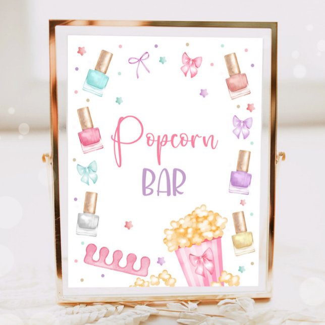 Poster Festa de Manicure e Pedicure com Barra de Pipoca M (Criador carregado)
