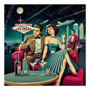 Pôster Festa de Martini da Era Espacial de Las Vegas