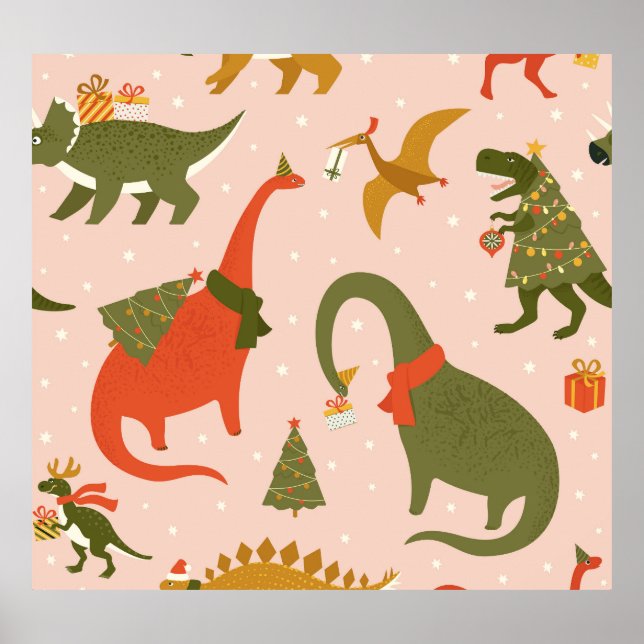 Poster Festa de Natal Dino: Rex Árvore (Frente)