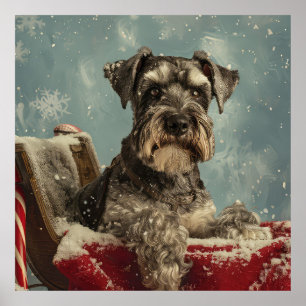 Poster Festa de Natal do Cão Schnauzer