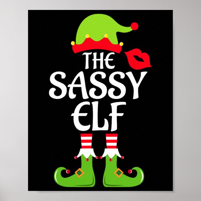 Poster Festa De Natal Do Grupo Familiar Sassy Elf Matchin (Frente)