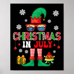 Poster Festa de Natal em Julho Fantasia Elfo Óculos de So