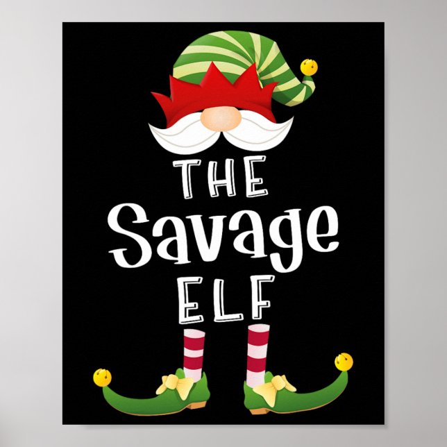 Poster Festa de Natal Engraçado do Grupo Savage Elf (Frente)