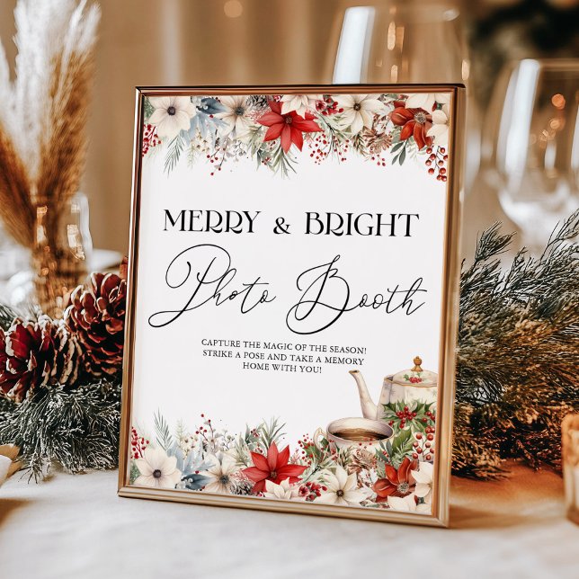 Poster Festa de Natal Floral Feriado, Tea Party Photo Boo (Criador carregado)