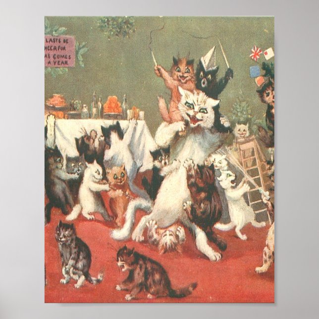 Poster Festa de Natal Louis Wain (Frente)