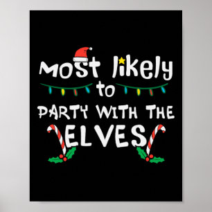 Poster Festa de Natal Provável com Elfo Partida de Natal