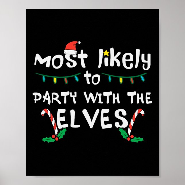 Poster Festa de Natal Provável com Elfo Partida de Natal  (Frente)