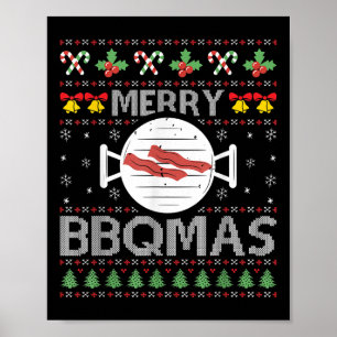 Poster Festa de Natal Ugly Sweater Barbecue Xmas Feliz B