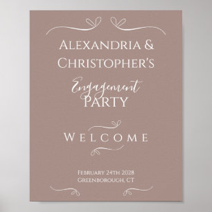 Poster Festa de noivado de Casamento Chic Moderno Bem-vin