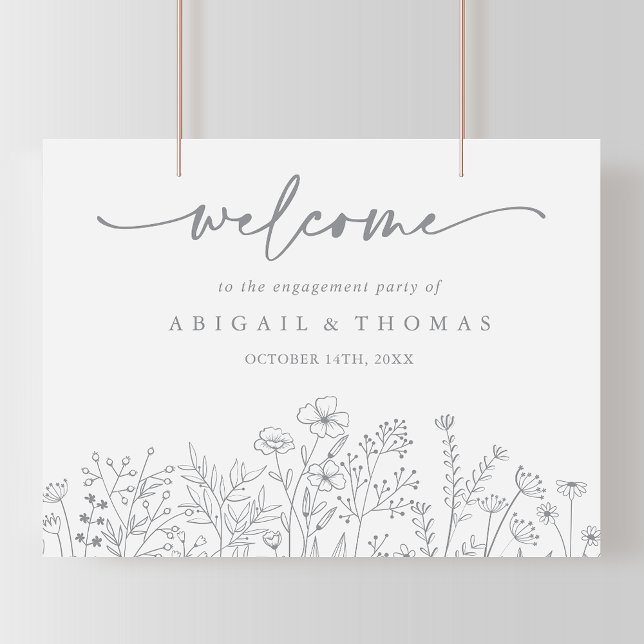 Poster Festa de noivado selvagem neutra bem-vinda (Criador carregado)