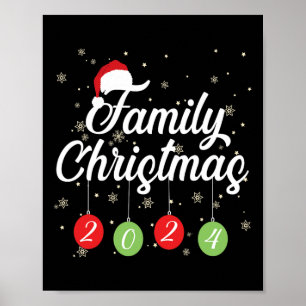 Poster Festa de Papais noeis de Natal e Família de Presen