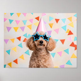 Poster Festa de Poodle Adorável