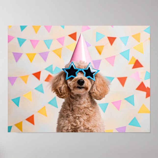 Poster Festa de Poodle Adorável (Frente)