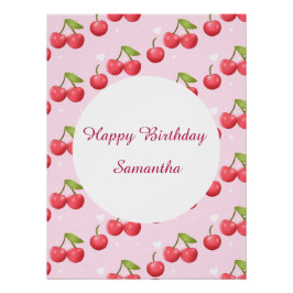 Pôster Festa de primeiro aniversario de Cereja