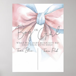 Poster Festa de Revelação do Sexo com Laço Rosa ou Azul