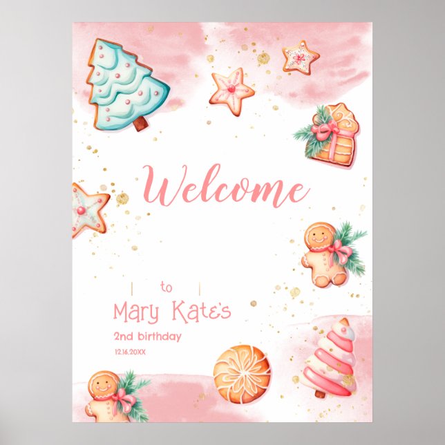 Poster Festa de segundo aniversário Doce de Natal 2 (Frente)