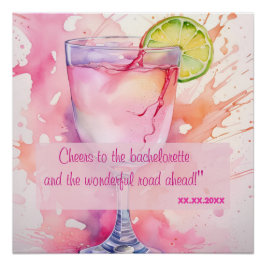 Pôster Festa de solteira de Tostas de Aquarela Personaliz