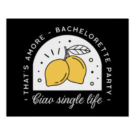 Pôster Festa de solteira limão fruta preto