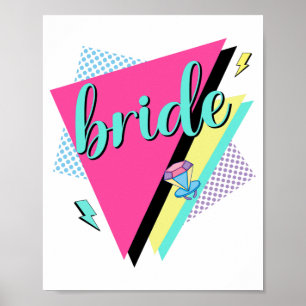 Poster festa de solteira Noiva Bridesmaid Retro 90s