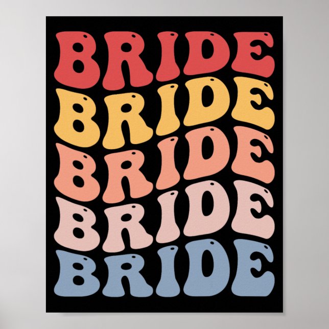 Poster Festa de solteira Noiva Groovy Bridal (Frente)