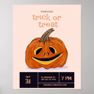 Poster Festa De Trick Ou Treino De Halloween, Noite De Ha