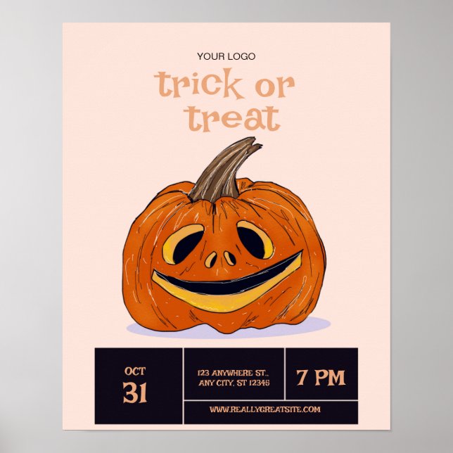 Poster Festa De Trick Ou Treino De Halloween, Noite De Ha (Frente)