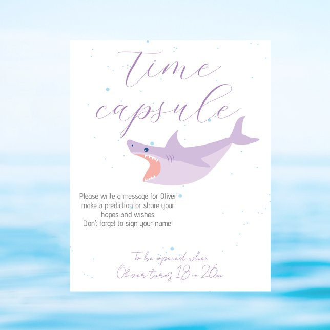 Poster Festa de Verão de Tubarão e Cápsula de Aniversário (Criador carregado)