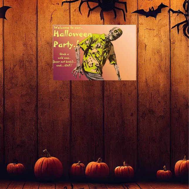Poster Festa de Zombie Halloween (Zombie Halloween Party Poster)