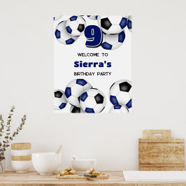 Poster festa do aniversário de criança das bolas de futeb