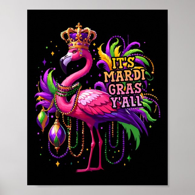 Poster Festa do Carnaval Encantada Idea Flamingo Mardi Gr (Frente)