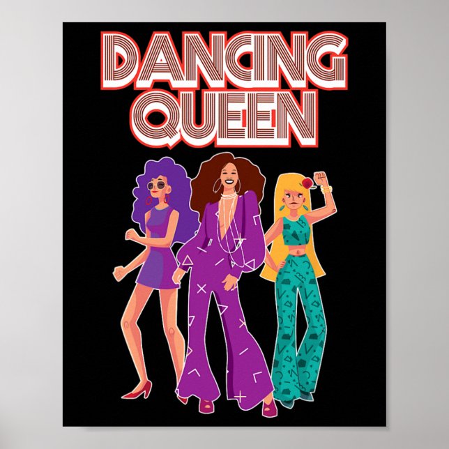 Poster Festa do Clube de Dança Queen Disco 1970s Gif (Frente)