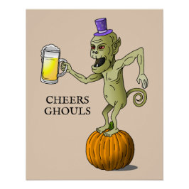 Pôster Festa do Dia das Bruxas de Cheias Ghouls