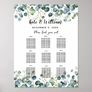 Poster Festa do plano de Mesa floral de casamento Eucalyp