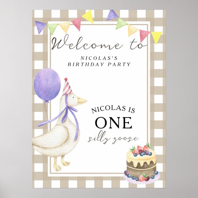 Poster Festa do primeiro aniversario Goose (Frente)