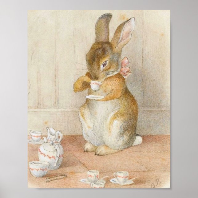 Poster Festa do Tea do Coelho - Beatrix Potter (Frente)