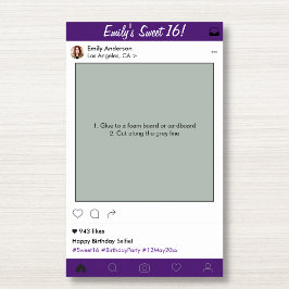 Pôster Festa dos Doze Anos Moldura de Foto Booth de Adere