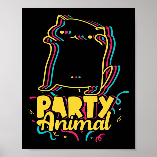 Poster Festa Engraçada Dançando Disco Animal Meme (Frente)