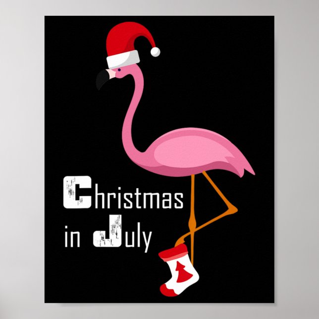 Poster Festa Engraçada de Natal de Flamingo em Julho Fest (Frente)