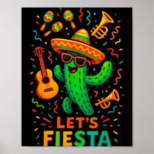 Poster Festa engraçada do cacto mexicano cinco de maio le