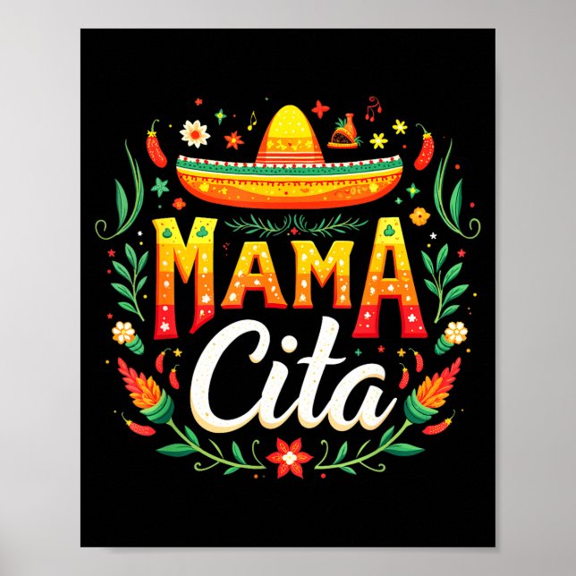 Poster Festa mexicana cinco de maio mamãe cita  (Frente)