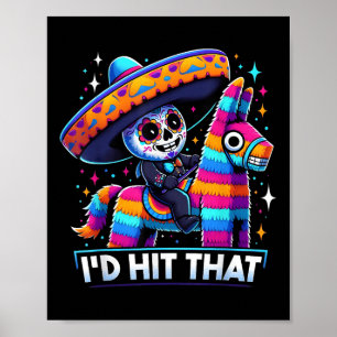Poster Festa Mexicana Engraçada Pinatas Id Atingiu Esse C