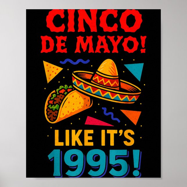Poster Festa mexicana retro cinco de mayo (Frente)